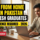 Work From Home Jobs in Pakistan for Fresh Graduates